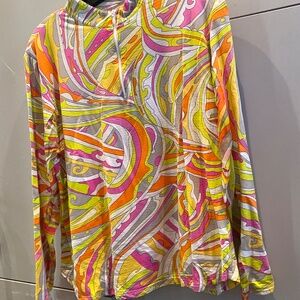 IBKUL MOCK NECK LONG SLEVE UPF+50 1/4  MULTI COLOR